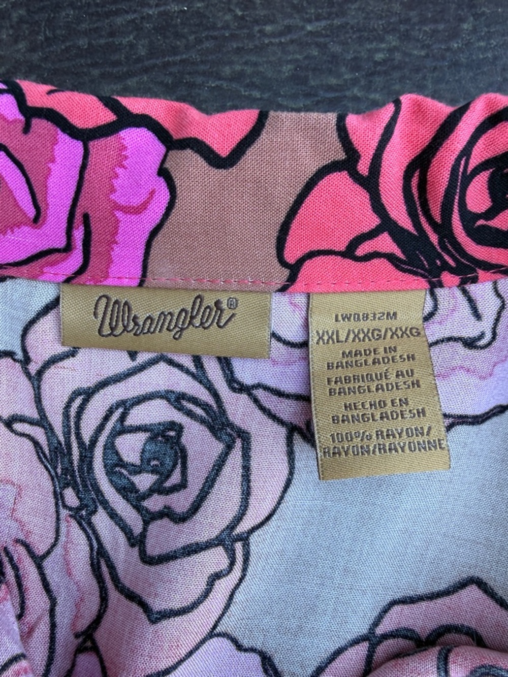 Wrangler Pink and Brown Floral Button-Up Top XXL western rodeo - Picture 8 of 10